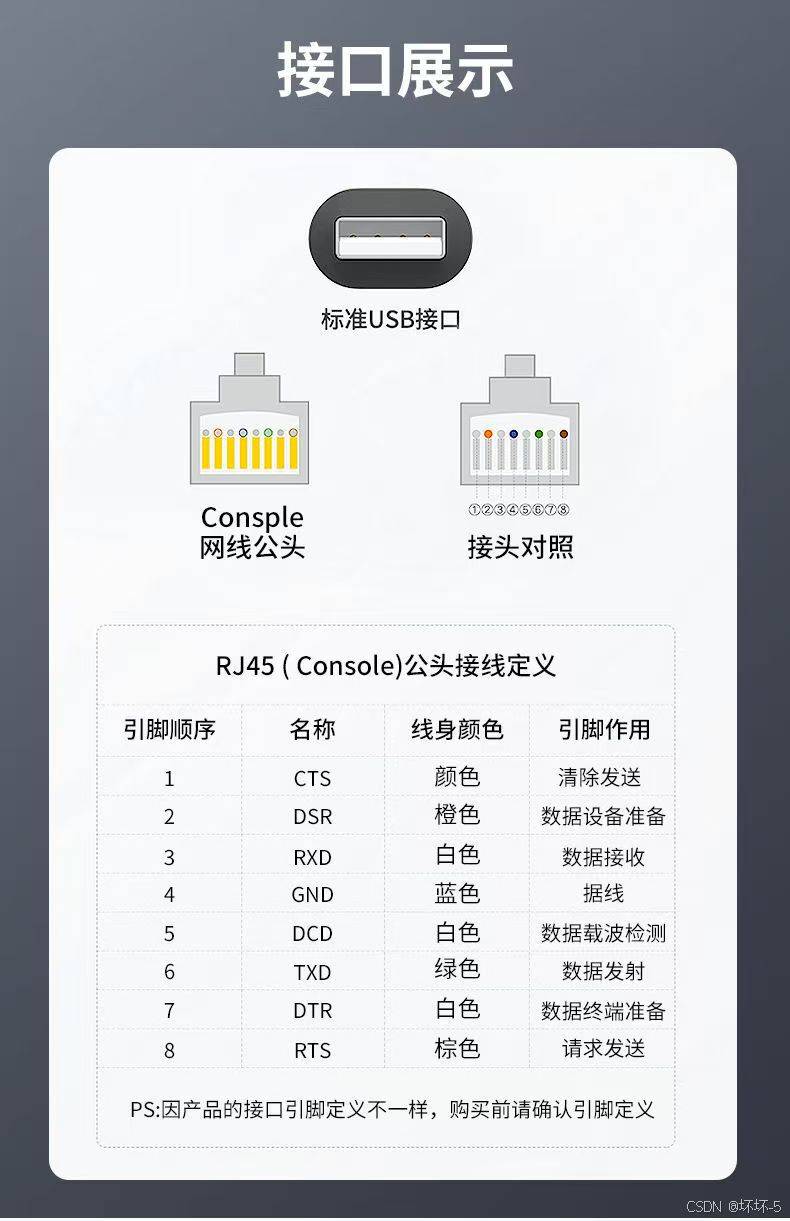 Console连接交换机线序
